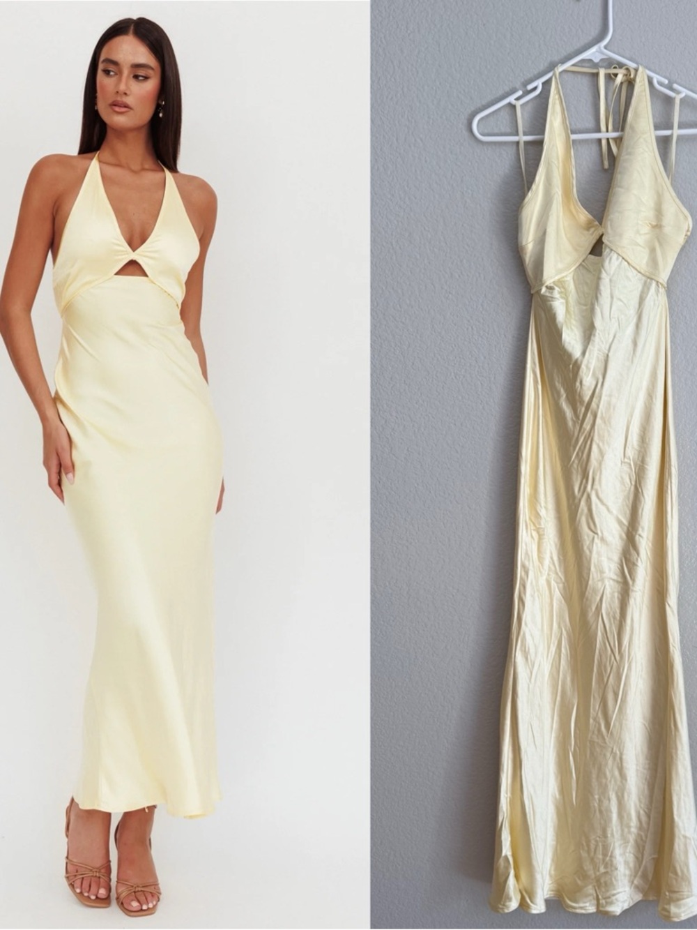 SAINTS & SECRETS
Jassinta Keyhole Bust Maxi Dress Lemon